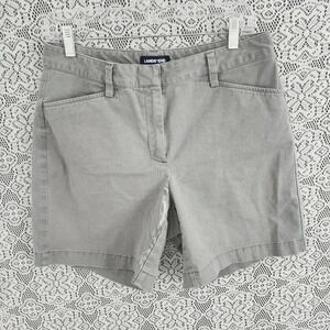 Lands' End bermuda chino women's shorts 8 gray